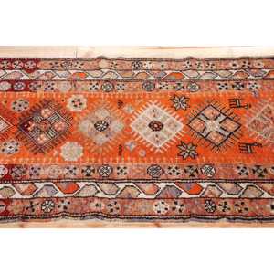 Vintage 3.1x12.9 ft <b>Runner</b> Rug, Turkish Rug, Herki <b>Red</b> Moroccan Rug - Product Image 3