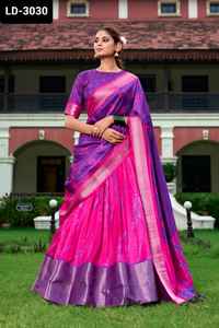 ชุดเดรสพื้นเมืองอินเดียชุดแต่งกายแต่งกายแต่งกายแบบผ้าไหมโดลาผ้าไหมลายชิโบริพิมพ์ลายชิโบริพร้อมเซ็ตผ้าไหมโดลา - Product Image 5