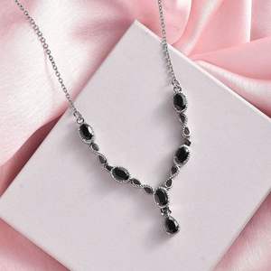 Collar de amatista de plata 925 para mujer, collar de cadena de piedras preciosas con corte de pera ovalado, elegante joyería de piedra púrpura, regalo, ropa de fiesta - Product Image 2