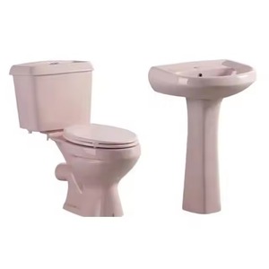 Vente en gros d'articles sanitaires Suite deux pièces en céramique cuvette de toilette et lavabo sur pied ensemble de toilette en céramique à bas prix de l'Inde - Product Image 6