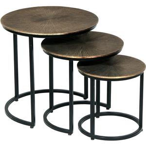 Mesa auxiliar superior de aluminio antiguo con patas de metal, muebles redondos para sala de estar o dormitorio, simple pero elegante para uso doméstico - Product Image 1