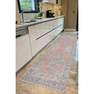 Tapis imprimé floral : design marocain moderne, accent rouge luxueux pour salle de bain, tapis doux non tissé - Product Image 4