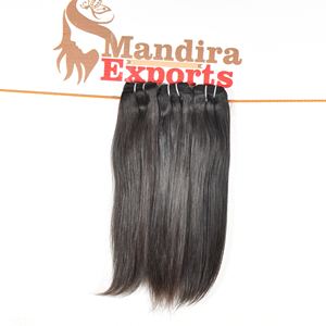 100% Pas Cher Naturel Cuticule Alignée Vierge Tissage Vendeur Noir Soyeux Droite Bundles Raw Indian Temple Extensions de Cheveux Humains - Product Image 4