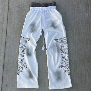 Pantalones de chándal de cintura doble de alta calidad personalizados OEM con forro polar de algodón grueso 100% colores personalizados y pantalones de chándal con logotipos para hombres - Product Image 1