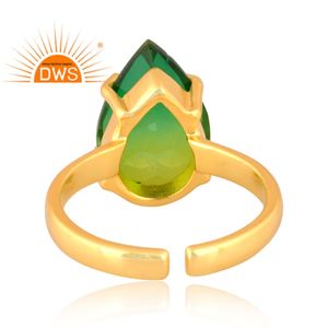 Superventas plata esterlina Natural Bio cromo diópsido doblete cuarzo piedra preciosa anillo ajustable joyería para mujer regalo para ella - Product Image 4