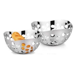 ตะกร้าเก็บขนมปังและผลไม้ทำจากสแตนเลสอเนกประสงค์ตระกร้าเก็บเกี่ยวเครื่องเงินสำหรับผลผลิตสด - Product Image 1