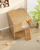 Maison pour chat en bois, condo moderne pour chat, tour pour chat avec griffoir, meubles pour animaux de compagnie pour chats d'intérieur