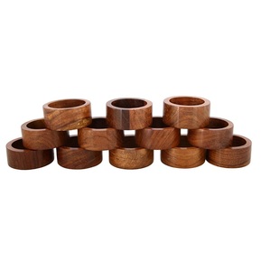 Rond de serviette en bois rustique non poli Fournisseur de cuisine fait à la main incroyable Qualité supérieure Rond de serviette en bois à prix compétitif - Product Image 6