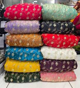 ผ้าลูกไม้ลายดอกไม้หลากสี ปักด้วยมือ ระบายอากาศได้ดี ผลิตจากผ้าไม่ถักทอ สำหรับตัดเย็บเสื้อผ้า งานปักมือคุณภาพสูง ประดับเลื่อม - Product Image 4