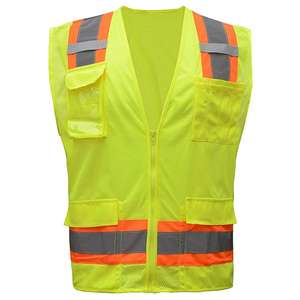 Gilet de sécurité en maille polyester respirante personnalisable multicolore à vente chaude, vente en gros, haute visibilité, réfléchissant, fermeture éclair, LED extérieur - Product Image 1