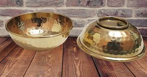 Bol en laiton de luxe bol en métal décoratif fait à la main pour centre de table à manger à la maison et décoration festive - Product Image 6