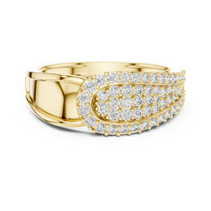 แหวนหมั้นเพชรทรงกลมทองคำ 14K สีเหลืองสำหรับผู้หญิง 0.64 กะรัต ได้รับการรับรองจาก IGI - Product Image 1