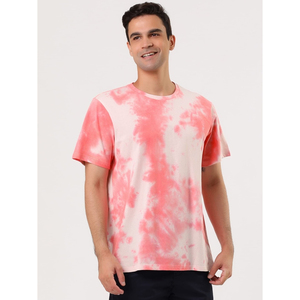 Venta al por mayor de encargo de manga corta de verano Unisex Tie-Dye camiseta último diseño de los hombres de tamaño Tye-Dye T Tops - Product Image 4