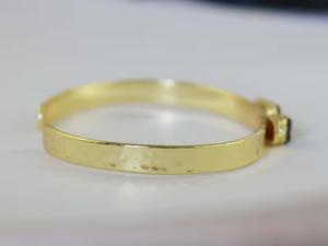 Natural Garnet Raw Bangle, 18k <b>Gold</b> Electroplated <b>Bracelet</b>, January Birthstone Cuff <b>Bracelet</b> - Product Image 5