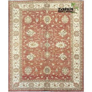 Tapis de Peshawar et de Khotan noué à la main, unique en son genre, 7'0 x 9'8 Pes_Kho_33 - Product Image 1