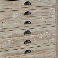 Petite commode de style fonderie en bois massif récupéré, 4 tiroirs, armoire de rangement rustique, style vintage, petite commode de style fonderie