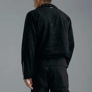 Street Style Winter Collection Chaqueta de gamuza 2025 Servicio OEM/ODM Cantidad a granel Chaqueta de gamuza de vaca para hombre - Product Image 2