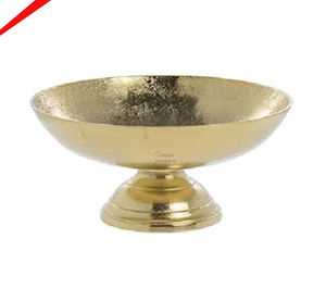 Tazón de servicio de tuerca de aluminio y metal con acabado dorado de alta venta para restaurante y bar de hotel - Product Image 1