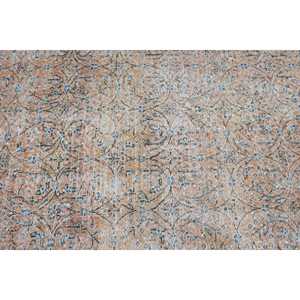 3.4x8.2 ft Area Turkish Vintage Rug, <b>Brown</b> Floral <b>Wool</b> Rug - Product Image 5