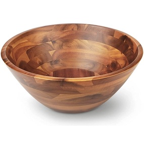 Cuenco de madera Premium para comedor, almacenamiento de alimentos y decoración del hogar con diseño rústico de madera de acacia hecho a mano - Product Image 2