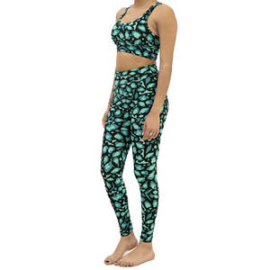 Conjunto de Yoga para Mujer de Talla Grande, Color Sólido, Marca Privada, Ropa Deportiva de Dos Piezas, 100% Algodón, Cintura Elástica, Transpirable, de Secado Rápido - Product Image 2