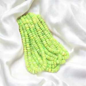 Perroquet naturel vert point opale lisse Rondelle perles brin 7mm à 10mm perles de pierres précieuses en vrac pour la fabrication de bijoux en gros Inde - Product Image 4