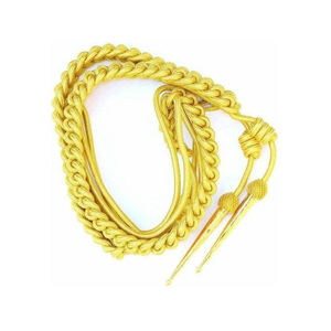 Aguillete Plateado Elegante de Alta Calidad con Logotipo Personalizado, Cordón Trenzado y Borlas - Product Image 1