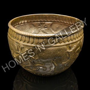 Metal Embossed Customisable Luxury Quality Planter Decorative Round Shape for Indoor & Outdoor Home Decor Pots - Product Image 3