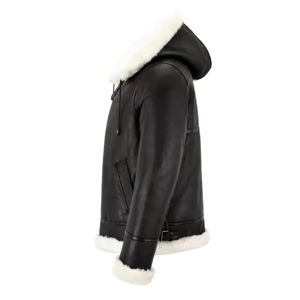 Unisex Black Ice Hockey <b>Hoodies</b> with Detachable White <b>Fur</b> Hood 100% Polyester Breathable & Waterproof Customizable - Product Image 6