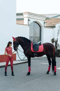 Tapis de Selle de Dressage Laurel Bleu Marine Foncé Style Jumping avec Rembourrage en Coton et Doublure en Tissu - Product Image 6