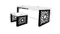 Nouvelle Arrivée - Ensemble de Bureau Exécutif Moderne en Mélamine Découpée au Laser à Motifs Géométriques Seljuk, Durable, pour Usage Commercial et Corporatif