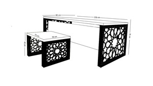 New Arrival Seljuk Geometric Laser Cut Metal Leg Executive Office Desk Set for Corporate Commercial Office Use - Product Image 3