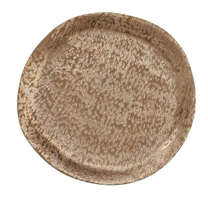 Assiette de présentation légère en or plaqué avec motif gravé pour table, banquet, mariage, service de nourriture - Product Image 4