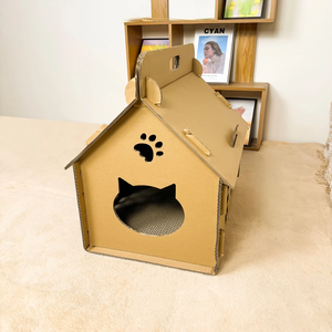 Maison de chat écologique fabriquée à la main du Vietnam Carton Pet Toy pour chats heureux et détendus - Product Image 4