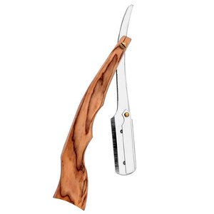 Maquinilla de afeitar recta con mango de madera y logotipo personalizado al por mayor, afeitado de seguridad desechable con una sola hoja para uso corporal y bikini - Product Image 5