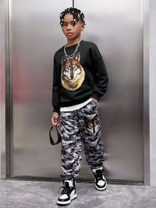 Pantalones de chándal para niños pequeños, ropa deportiva informal de invierno, pantalones con pijama estampado, pantalones de chándal para niños con bolsillos - Product Image 4