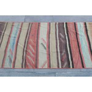 พรมวินเทจขนาด 2.3x8.8 ฟุต, พรมลายทางสไตล์ตุรกี, พรมขนสัตว์สีน้ำตาลแดงลายต้นไม้และพืช - Product Image 4