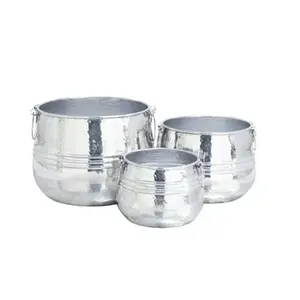 Lot de 2 jardinière de jardin en cuivre avec support en métal intérieur extérieur décoratif pour la maison hôtel ferme support de plante de fleur en métal - Product Image 3