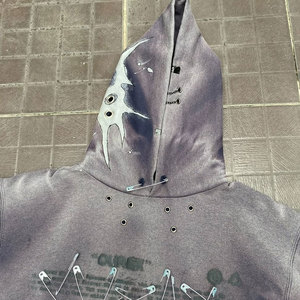 Handsome Look Essential French Terry Faded Sudadera con capucha Tallas grandes 400gsm Algodón Hecho Invierno Cálido Lavado con ácido Sudadera con capucha - Product Image 5