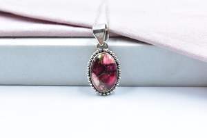 Collar con colgante de turquesa de Dalia Rosa hecho a mano en plata de ley con cadena ajustable de 18 pulgadas para ella - Product Image 4