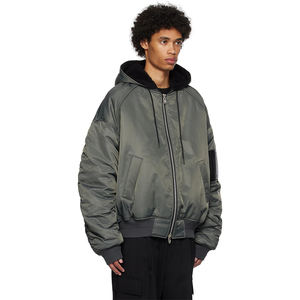 เสื้อแจ็กเก็ตเบสบอลบอมเบอร์กระดุมเต็มทรงพลัสไซส์ผ้าโพลีเอสเตอร์สำหรับผู้ชายเสื้อโค้ทลำลองสำหรับฤดูหนาวออกแบบได้ตามต้องการ - Product Image 3