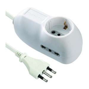 Multipresa 2 Prese Bipasso+t e Schuko, Salvaspazio Figura 2 - Product Image 1