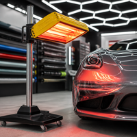 Lampe de séchage de peinture infrarouge à ondes courtes sur pied 800W pour carrosserie automobile avec support en acier inoxydable