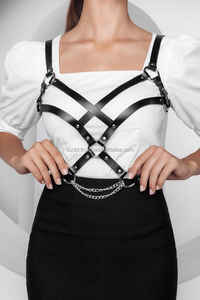 Harnais de poitrine en cuir grande taille Harnais de taille ajustable élégant pour les femmes Parfait pour créer des LWH-0086 de mode audacieux - Product Image 5