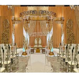 Concepto brillante Boda hindú Mandap EE. UU. Mejor decorado Boda Cristal Mandap Último diseño Boda Fibra Cristal Mandap EE. UU. - Product Image 1