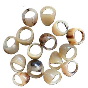 Anillos de dedo hechos a mano de cuerno de búfalo y buey ecológicos hechos a mano para diseño de moda anillos de dedo ajustables de cuerno de buey para joyería Bohemia - Product Image 5
