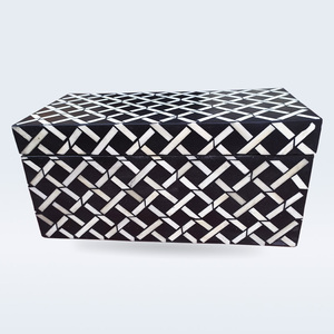 Joyería Rectangular de madera hecha a mano, caja con incrustaciones de hueso, collar, pendientes y brazaletes, almacenamiento, caja de baratija de madera Natural, artículo de uso - Product Image 3