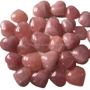 Cœur en cristal de quartz rose naturel, pierre précieuse polie, sculpture de cœur - Product Image 4