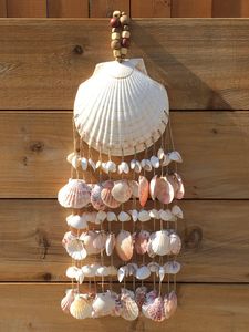 Shell carillon éolien fait à la main à partir de coquillages naturels décor côtier pour la maison jardin ou balcon Fro Vietnam - Product Image 6