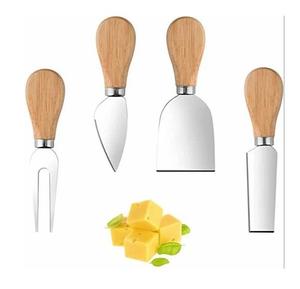 Nouveauté, ensemble de couteaux à fromage 4 pièces avec design en acier inoxydable, vaisselle à fromage, couverts de cuisine et de table en acier inoxydable - Product Image 3